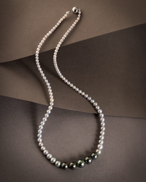 A study in precision grading and understated contrast. This 18” Aminoff London ombré necklace combines 3–11mm Japanese Akoya and Tahitian pearls, seamlessly graduated in both size and tone to create a natural transition from soft white lustre to deep Tahitian hues. Finished with an 18ct white gold clasp, the piece reflects the meticulous pearl matching and sourcing expertise developed by Aminoff London over more than five decades.
 
Alongside our collections, Aminoff London continues to source some of the world’s rarest pearls and gemstones, including exceptional natural Conch pearls and unique bespoke materials for private commissions. Clients with specific gemstone or pearl requirements are invited to contact our London office directly, where requests can be fulfilled quickly, discreetly, and to exact specifications.
 
#AminoffLondon #RareJewels #FineJewellery #PearlJewellery #AkoyaPearls #TahitianPearls #LuxuryJewellery #CulturedPearls #PearlNecklace #HighJewellery #JewelleryDesign #HattonGarden #SouthSeaPearls #ConchPearls #JewelleryCollector #LuxuryLifestyle #BritishLuxury #JewelleryGram #PearlCollector #BespokeJewellery