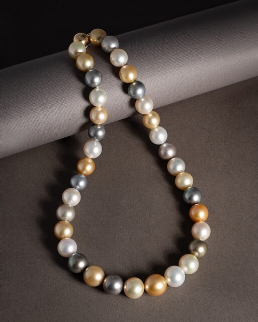 Natural colour at its finest. This striking ombré necklace features 13–16mm AAA quality Indonesian South Sea, Australian South Sea, and Tahitian pearls, carefully blended to showcase a rare spectrum of silver, white, champagne, and golden tones. Each pearl has been individually selected for its lustre, surface quality, and harmony within the overall composition — resulting in a necklace of exceptional visual balance and rarity.
 
Aminoff London is internationally recognised for sourcing fine and unusual pearls from leading pearl cultivators worldwide, while also specialising in the procurement of rare gemstones and exceptional natural Conch pearls for bespoke and private jewellery projects. Customers seeking particular gemstone colours, pearl types, or hard-to-source materials are welcome to contact us directly for a discreet and efficient sourcing service.
 
#AminoffLondon #RareJewels #SouthSeaPearls #TahitianPearls #LuxuryJewellery #FineJewellery #PearlJewellery #HighJewellery #PearlNecklace #JewelleryCollector #ConchPearls #CulturedPearls #JewelleryDesign #StatementJewellery #HattonGarden #BritishJewellery #PearlLover #LuxuryStyle #AAAQuality #RarePearls